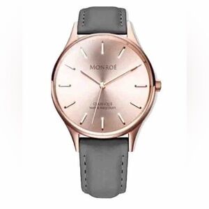 Monroé - SOLÉROSE - CHARCOAL LEATHER Watch-NEW!!